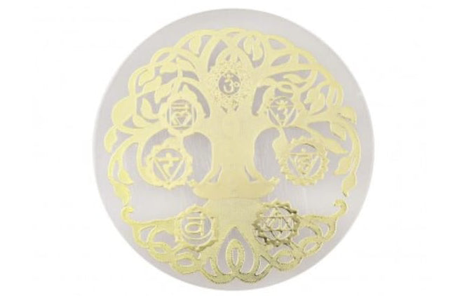 Placa carga selenita,Árbol 7 chakras