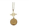 Nudo de bruja + tetragramaton acero dorado